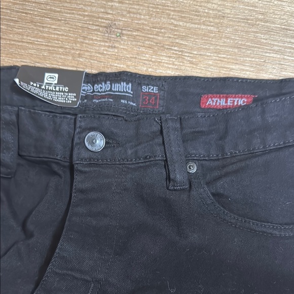 Ecko Unlimited Black Straight Jeans Classic Style - Picture 4 of 6